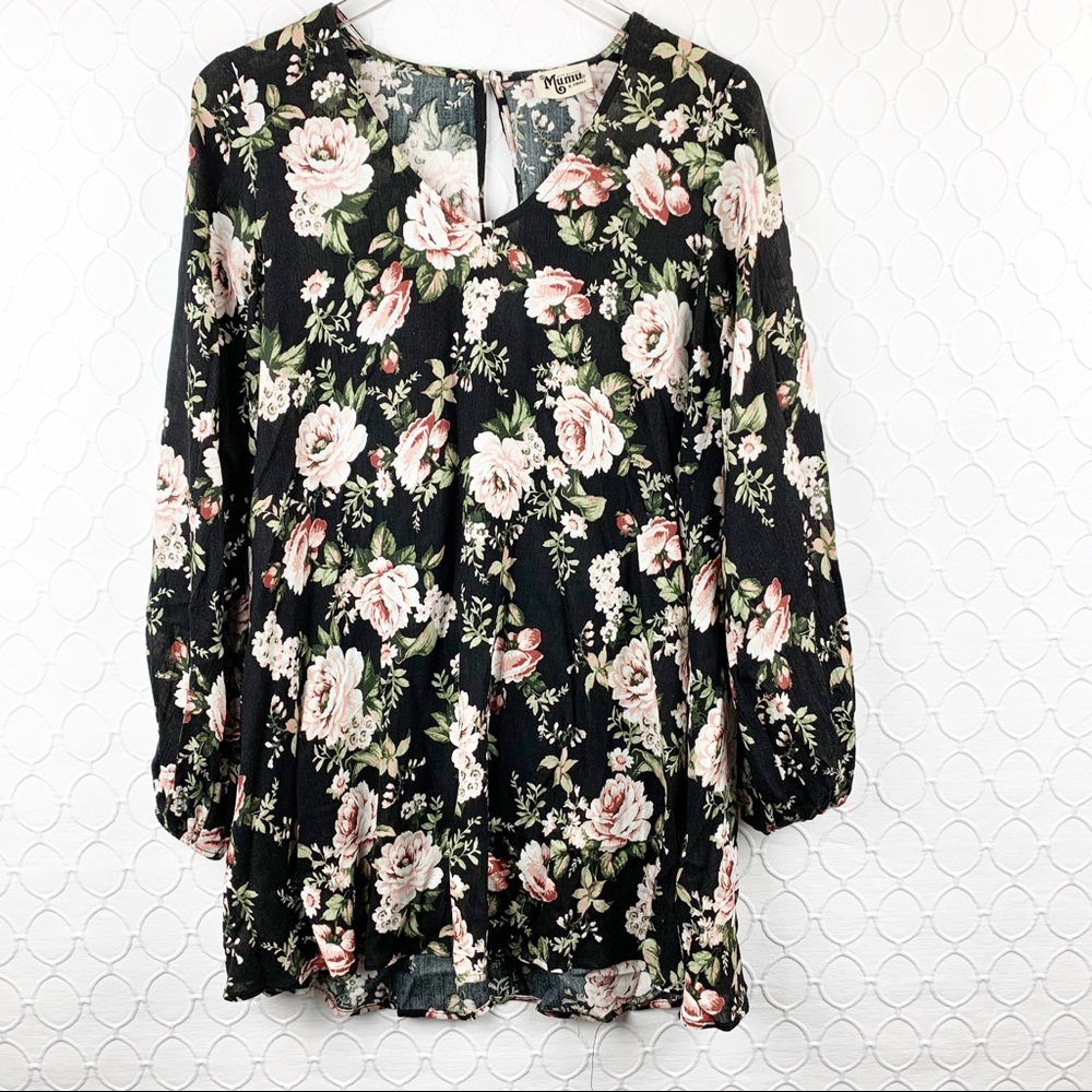Show Me Your MuMu Courtney Loves Roses Floral Shift Dress Balloon Sleeves XS - Picture 5 of 8
